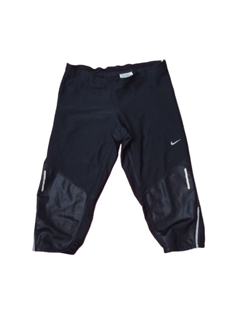 NIKE Dri fit black knee length leggings back zipper size small